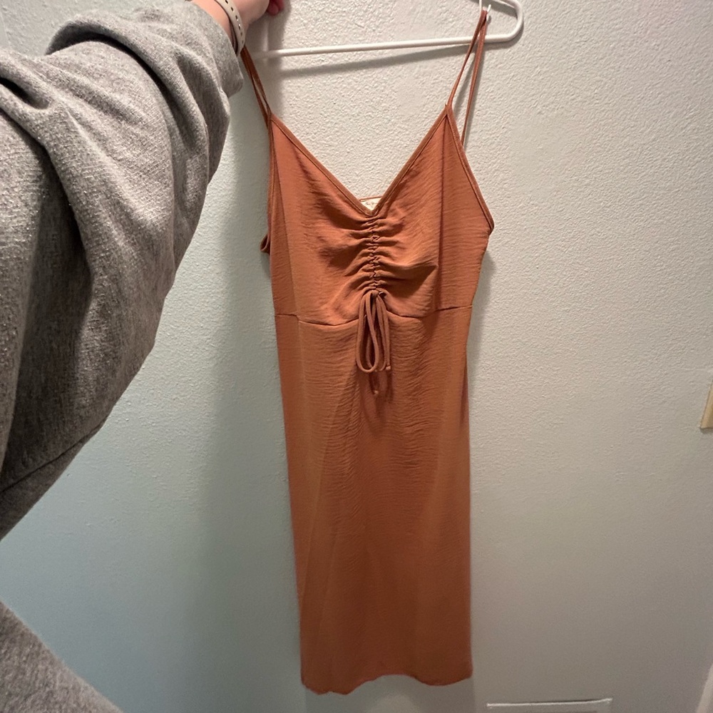 lovely burnt orange midi dress
